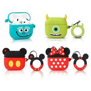 lot 12144 image: (4 Pack) Cute Case for AirPods 4 Earbuds (2024), XMBYGY Silicone Cartoon Charging Case Shockproof Protective Headphones Cover with Carabiner for Man Woman Teen (NCQM)