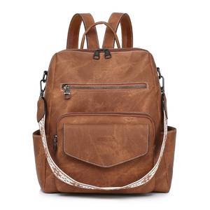 lot 12156 image: WYFJNX Backpack Purse for Women PU Leather Backpack Ladies Fashion Handbag Designer Shoulder Bag Small Travel Bag Brown