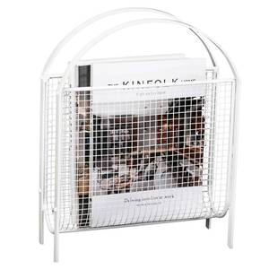 lot 13147 image: MyGift Magazine Rack, Floor Freestanding Magazine Holder for Bathroom Bedroom Office, Books Newspapers File Mail Organizer, Mid Century Modern Decor Wire Storage for Tablets and Documents