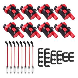 lot 13150 image: High Performance Ignition Coil Pack and Spark Plug Wire Set for Chevy Avalanche Silverado Express SSR Tahoe, for GMC Savana Sierra 1500 Envoy Yukon XL 4.8 5.3 6.0L, for Cadillac for Buick UF262 8Pcs