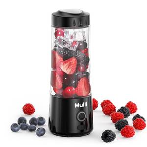 lot 14098 image: Mulli Portable Blender,USB Rechargeable Personal Mixer for Smoothie and Shakes, Mini Blender with Six Blades for Baby Food,Travel,Gym(Update)