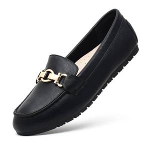 lot 15283 image: Cvistpieo Loafers for Women Business Casual Shoes Comfortable & Lightweight Penny Loafers Slip On Work Flats Leather Black Size 12 Wide Width