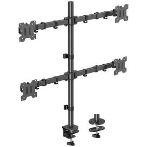lot 15293 image: MOUNTUP Quad Monitor Stand, 4 Monitors Desk Mount for 17 to 32 inch Computer Screens, Fully Adjustable Stacked Mount with Tilt Swivel, 4 Heavy Duty Monitor Mount, Holds up to 17.6lbs per Arm, MU3007