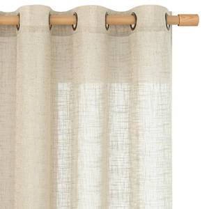lot 16370 image: LAMIT Sheer Linen Curtains 84 Inches Long for Living Room, Light Filtering Boho Window Treatments Semi Sheer Neutral Drapes with Bronze Grommet for Bedroom, 52 X 84 Inch, 2 Panels Set, Linen