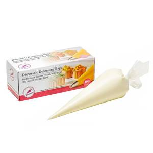 lot 16373 image: Keenpioneer Piping Bag - Disposable Cake Decorating Bag 100 Count, 12 inch, Clear
