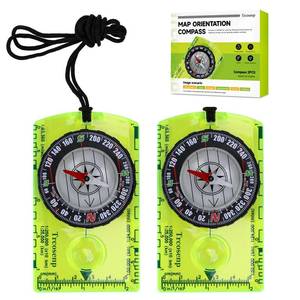 lot 16408 image: Compass Hiking, Upgraded Version Survival for Kids Necklace Brujula, Keychain Gear Lensatic Pocket Compasses ��Orienteering Pendant Boy Scout Kid Magnetic Waterproof Compasses��2PCS