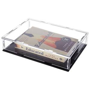 lot 16412 image: FINGERINSPIRE Acrylic Book Display Case 10.2x1.7x2.1inch Assemble Clear Acrylic Box with Black Bottom Transparent Display Cover Case for Book Display Book Protector Box for Organization