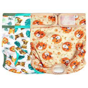 lot 16425 image: wegreeco Washable Female Dog Diapers Highly Absorbent Reusable Diapers for Dog in Heat Period, 3 Pack (The King of Forest, Large)
