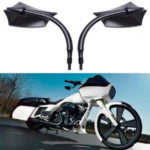 lot 16430 image: Black 8mm10mm Motorcycle Rear View Side Mirrors Compatible With Cruiser Chopper Sportster Dyna Softail Street Bike Scooter Dirt Bike and More