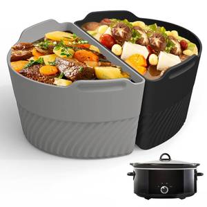 lot 16442 image: Silicone Slow Cooker Liners Compatible With Crock Pot 6-8 QT,Slow Cooker Divider Allows Cooking Two Different Meals At Once Time, Reusable Silicone Divider Insert, Dishwasher Safe, BPA Free.