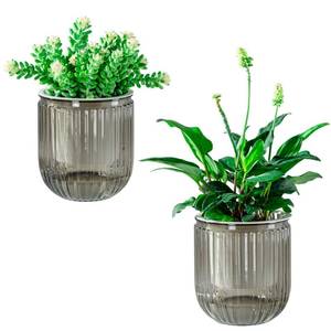 lot 17214 image: Melphoe Self Watering Pots for Indoor Plants Planter, 4.7 Inch 2 Pack Planters Self Watering Plant Pots for Flower, Houseplants, Succulent, African Violets and Cactus with Drainage