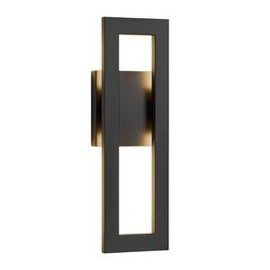 lot 17289 image: LamQee 14 Modern Outdoor Wall Lights, 3000K 1000LM Integrated LED Exterior Lighting Fixtures with Rectangle Frame, Matte Black Linear Outside Sconce Wall Mount for House Front Porch Patio Garage Door