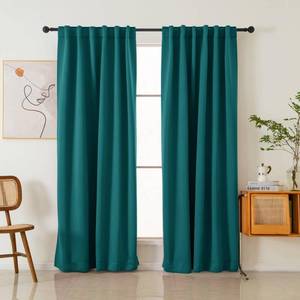 lot 17293 image: Pickluc Blackout Curtains 84 Inches Long 2 Panels, Black Out Drapes for Bedroom or Living Room, Back Tab and Rod Pocket Top, Set of Two, Teal, 52 Wide and 84 Length.