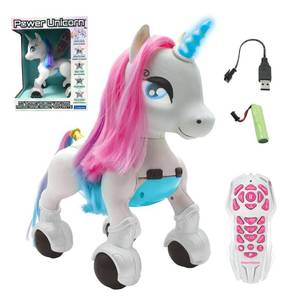 lot 17301 image: LEXiBOOK Power Unicorn�- My First Smart Unicorn to Train, programmable with Remote Control, Training and Gesture Control Function, Dance, Music, Light Effects, Rechargeable - UNI01