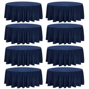 lot 17318 image: Fivenl 8 Pack Round Tablecloth 70 Inch Round Table Covers Bulk Washable Polyester Fabric Round Table Clothes for Wedding Party Reception Banquet Buffet Restaurant (Navy Blue, 70 Inch)