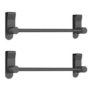 lot 17320 image: YUMORE Over the Cabinet Towel Rack, 2 Pack Matte Black Stainless Steel Kitchen Towel Holder, Anti-Slip Cabinet Door Towel Bar, No Drill