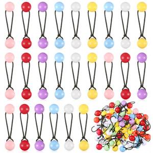 lot 18153 image: Jutom 24 Pieces Hair Tie Balls 20mm Bubble Ponytail Holders for Girls Double Bead Bubble 80s 90s Hair Balls Tie Elastic Accessories for Baby Toddler(Multicolor)