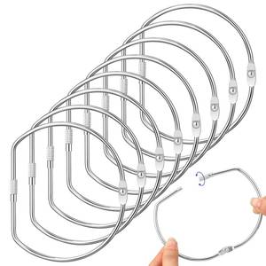 lot 18184 image: Dunzoom 8 Pcs Loose Leaf Binder Book Rings D-Shaped Binder Rings Large Nickel Plated Steel Book Keychain Key Washi Tape Organizer for Home Office Cards Receipts Photos Files DIY Craft Supplie (4 Inch)
