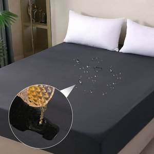 lot 19237 image: Waterproof Mattress Protector Queen, Fitted Sheet Style Breathable Mattress Cover with Deep Pocket Fits Up to 18, Machine Washable Noiseless Bed Cover for Kids Adults Pets (Dark Gray, 60 X 80)