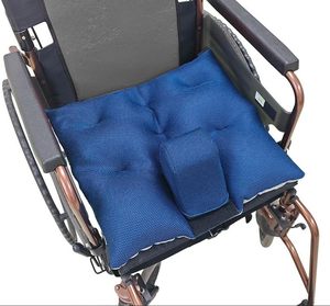 lot 19240 image: Anti-slip Wheelchair Cushion with Pommel Wedge and Seat Belt for Enhanced Comfort and Stability- Designed for Pressure Relief, Removable Breathable Cover, Ideal for Wheelchair Users (18.5 x 18.5 inch)