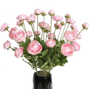 lot 19263 image: ICBOX Ranunculus Silk Flowers Pink Flowers 8PCS 32Heads Artificial Flowers Realistic Fake Flowers Faux Flower Bouquet for Home Decor Indoor Floral Arrangement Wedding Table Centerpieces (Pink)