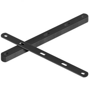 lot 20398 image: eoere 6 PCS 16 Black Mending Plate Straps Straight Repair Flat Slotted Plate, Heavy Duty Steel Metal Brace, 8 Gauge