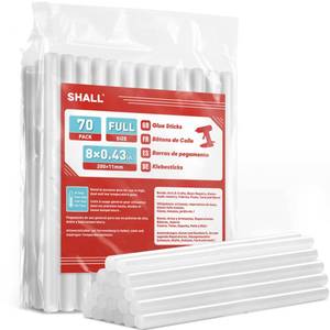lot 20415 image: SHALL Full Size Hot Glue Sticks, 0.43�� Dia x 8�� Long, 70-Pack Clear Hot Melt Glue Gun Sticks for All-Temp Glue Guns, Multipurpose for Kids Adults DIY Art Craft Sealing Repairing Festival Decoration