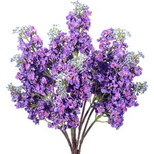 lot 20424 image: Thiccywoov 6 Pcs 25 Artificial Lilac Flowers Fake Delphinium Antirrhinum Stem Silk Flower Faux Floral Arrangement for Vase Table Centerpiece Wedding Bouquet Home Decoration (Purple)