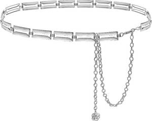 lot 20431 image: JUXCOKO Womens Metal Conch Waist Chain Cowgirl Chains Belt for Dress (Square Silver XL)