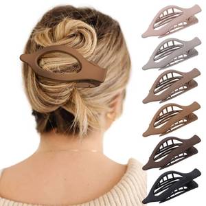 lot 20453 image: French Concord Hair Clips - 6Pcs Side Slide Volume Clips for Women Girls, Strong Hold No Slip Grip, Thick or Thin Hair (Matte Finish, L4.6 IN, W1.97IN)