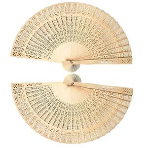lot 20461 image: TARANDUS Foldable Hand Fan & Wooden Fans Handheld - 2-Pack Chinese Vintage Folding Fans with Sandalwood Scent, Hollow Carving for WeddingBirthday Party Favors, Photography Props, Home D�cor (Wooden)