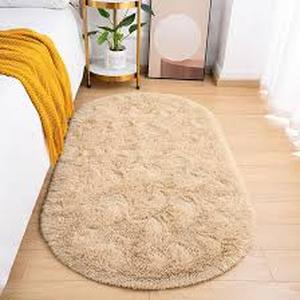 lot 17322 image: Beige Shag Area Rug 32x64in