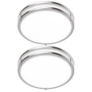 lot 1251 image: 2-Pack 36W LED Ceiling Light Fixture (450W Equiv), 12IN Modern Flush Mount Ceiling Lights, Dimmable Ceiling Lamps Super Bright 3200LM, 3000K4000K5000K Adjustable for Bedroom Kitchen Bathroom Hallway