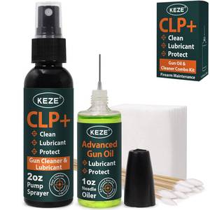 lot 2230 image: Keze Gun Oil CLP Gun Cleaner Lubricant Kit - 2 oz. Fine Mist Pump Sprayer and 1 oz. Needle Oiler Cleaning Patches, Cleaning Swabs Premium Maintenance Rust Preventative Synthetic Oil Solvent