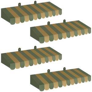 lot 2271 image: Boao 4 Pack Circus Awning Decoration 3D Stripe Cardboard Awning Carnival Wall Decor Circus Party Favors for Lemonade Stand Bakery Ice Cream Truck Bulletin Board Decor(Green)