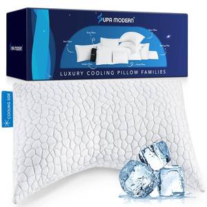 lot 3225 image: Side Sleeper Pillow for Neck and Shoulder Pain Relief, Cervical Neck Support Pillow for Side Sleepers, Cooling Shredded Memory Foam Pillows for Hot Back Sleepers, Adjustable Curved Queen Bed Pillows