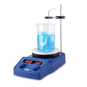 lot 3782 image: FOUR EftS SCIENTIFIC 5 inch Magnetic Stirrer Hot Plate with Temp Probe Holder Ceramic Coated Lab Stirrers 280°C 536°F 100-1500RPM Max 5L Stirring Capacity 110V 600W