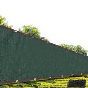 lot 3807 image: Ribbonlic 6 x 50ft Privacy Screen Fence Heavy Duty with 80 Zip Ties, 90percent Visibility Blocking Fence Cover Windscreen Mesh Shade Net with Aluminum Grommets for Garden Wall Backyard Yard, Dark Green