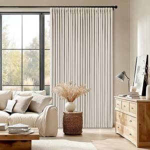 lot 3818 image: Pinch Pleated Blackout 90 Inch Bedroom Curtains 70 Inch Wide Linen Dual Layer Soundproof Farmhouse Window Curtains for Living Room Cream Natural Hooks Rings Back Tab 100percent Black Out Drapes 1 Panel