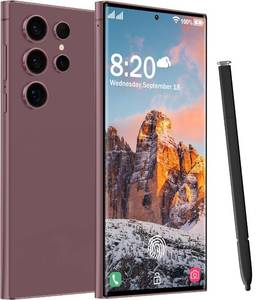 lot 4098 image: ZFSMHXH I24 Ultra 5G Unlocked Phones, Built in Pen, Smartphone Battery 6800mAh 6.8 HD Screen Unlocked Cell Phone, 12512GB, Face IDFingerprint LockGPS (Wine red)in