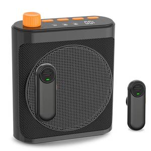 lot 4104 image: Voice Amplifier Wireless Microphone with Magnetic Lavalier, Portable Voice Amplifier for Teachers with 2 Mic, Rechargeable Bluetooth Speaker System for Classroom, Yoga, Meetings, Speeches