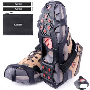 lot 4113 image: Sfee Crampons, V3 Tungsten Ice Cleats for Shoes and Boots - Traction Cleats for Hiking, Walking, Running on Snow and Ice