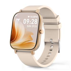 lot 4135 image: Smart Watch for Men Women Compatible with iPhone Samsung Android Phone 1.69 inch Full Touch Screen IP68 Waterproof Bluetooh Fitness Tracker Heart RateSleep Monitor (Gold)
