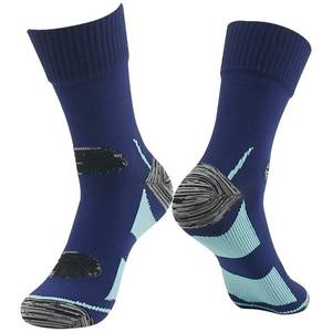 lot 4138 image: Hiking Waterproof Crew Socks, RANDY SUN Mensft Cold Weather Water Resistant Dry Warm Breathable Windproof Non-slip Hiking Trekking Motorcycle Riding Gift Socks For Athletes, Navy BlueandLight Blue Size M