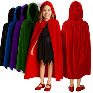 lot 4143 image: ArtCreativity Velvet Hooded Cloak for Kids - 4ft Long - Vibrant Red Cloak with Hood and String Closure - Medieval Accessory for Grim Reaper Costume, Wizard Costume, Witch Look, and Fantasy Cosplay