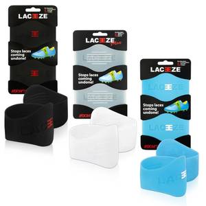 lot 4144 image: LACEEZE Max Bands � As Seen on Dragonsft Den � Ribbed Technology � Secure Laces, Prevents Unraveling, Fits Shoe Size UK 6.5, Lime, Orange and Blue, 3 Pack,Ideal for Sports Shoes,Football,Rugby,Hockey