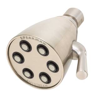 lot 4145 image: Speakman S-2252-BN Signature Brass Icon Anystream High Pressure Adjustable Shower Head, Brushed Nickel