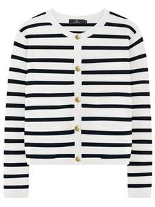 lot 4156 image: LILLUSORY Women Cardigan Sweaters Fall Outfit Clothes Fashion Cropped Jackets Trendy 2026 Casual Long Sleeve Tops Striped WhiteBlack XS