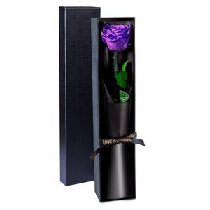 lot 4214 image: Preserved Flowers Gifts for Women, Flowers for Delivery, Single Roses with Stem, Valentines Day Roses Gifts for Her, Mothers Day Flowers for Mom (Purple, Single Rose)