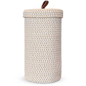 lot 4229 image: Toilet Paper Holder Handmade � Woven Cotton Toilet Paper Stand and Storage Basket with Lid, Freestanding Organizer for Bathroom, Fits 3 Mega Rolls Gradient Brown 14ftft x 7ftft